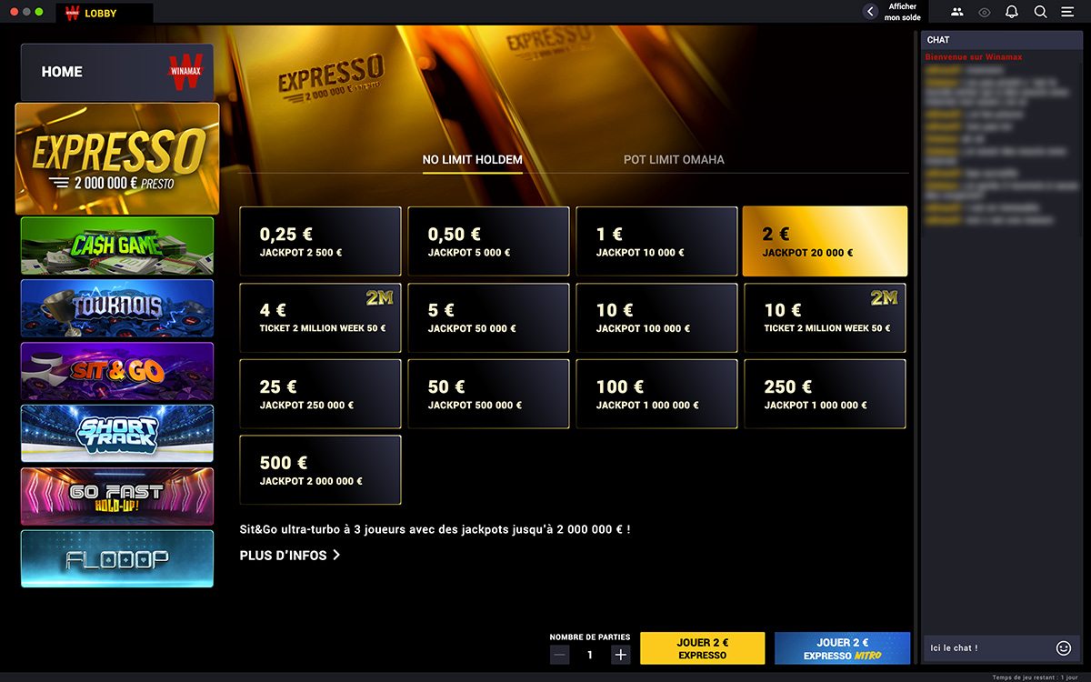 Nouvelle répartition des jackpots en Expresso